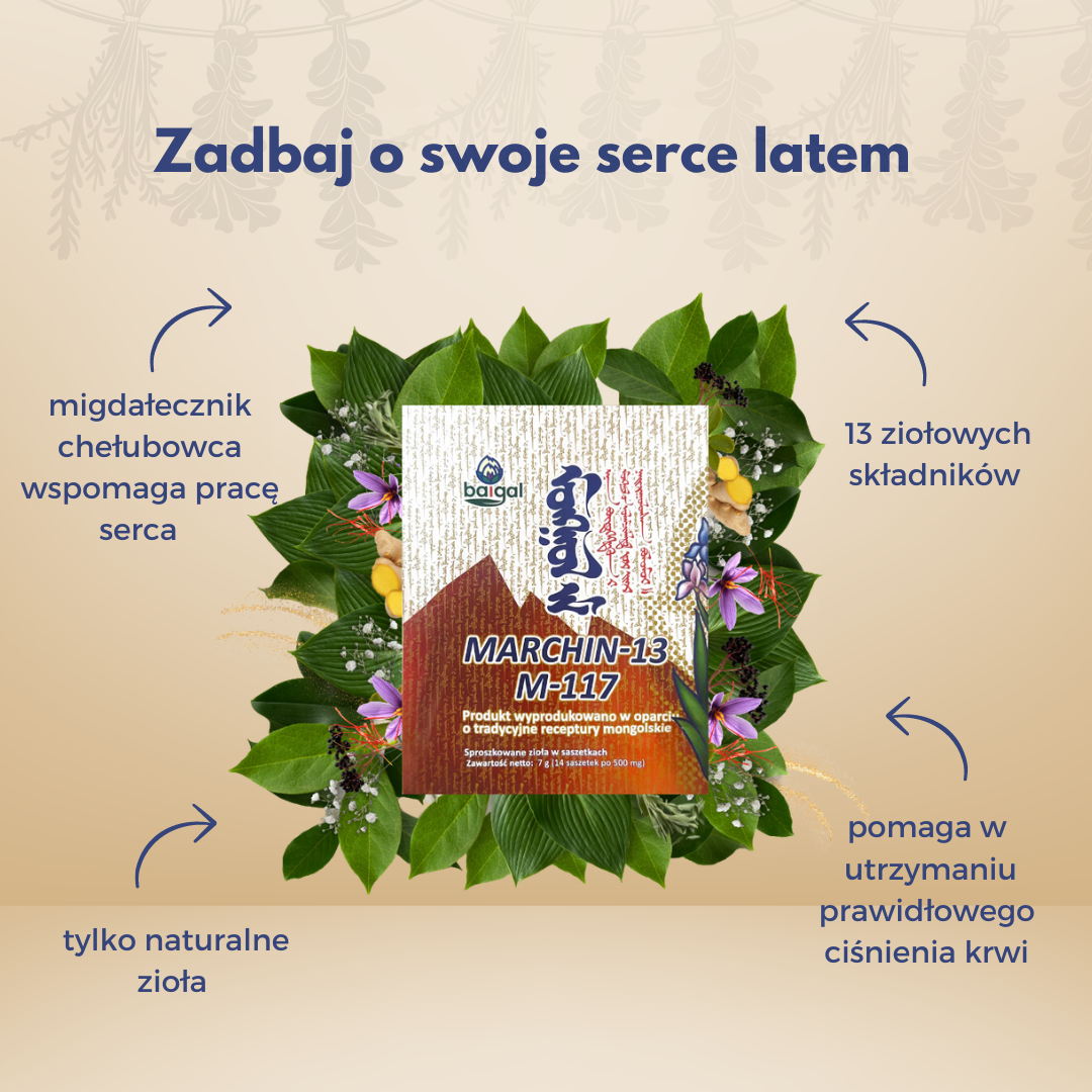 Mongolskie Zioła wspomagające serce latem M-117